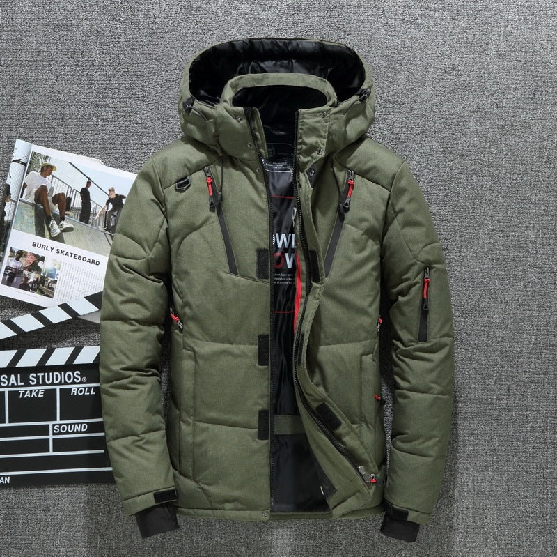 Premium Hooded Men's Black Parka Coat