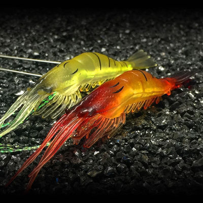 Soft Worm Luminous Bionic Shrimp 8 Lua Soft Shrimp Fake Bait Freshwater Pass Kill Bass Black Fish Warped Mouth Sea Fishing Bait Fish - Korvel