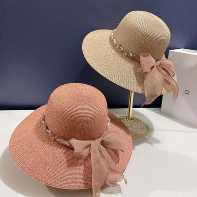 French Style Lace Strap Big Brim Beach Hat