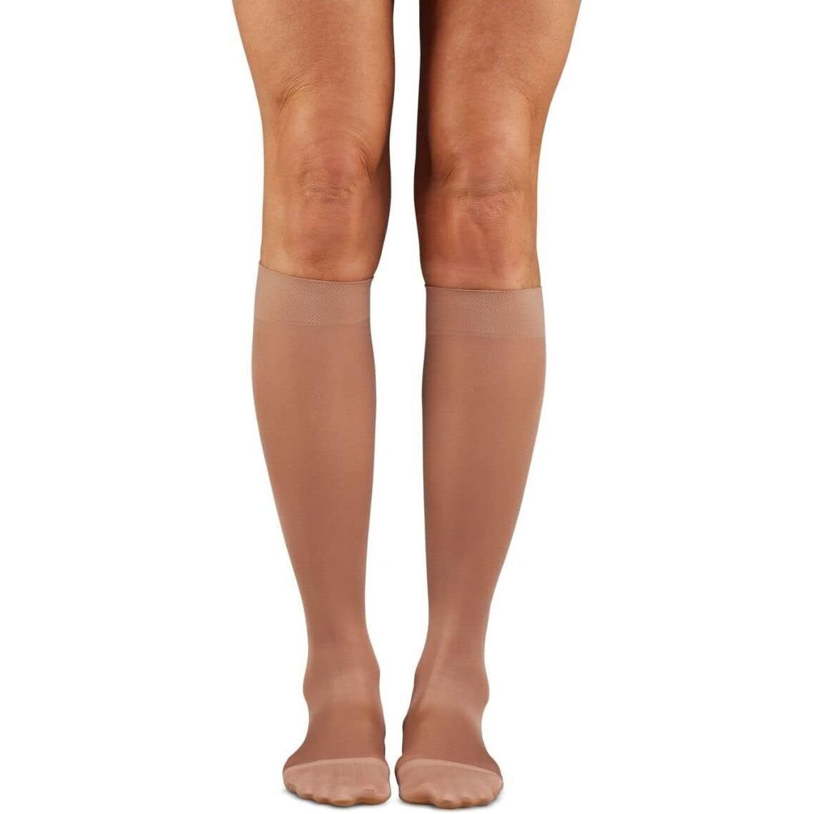 Dr. Comfort Unisex Microfiber Knee-High Compression Socks - Beige