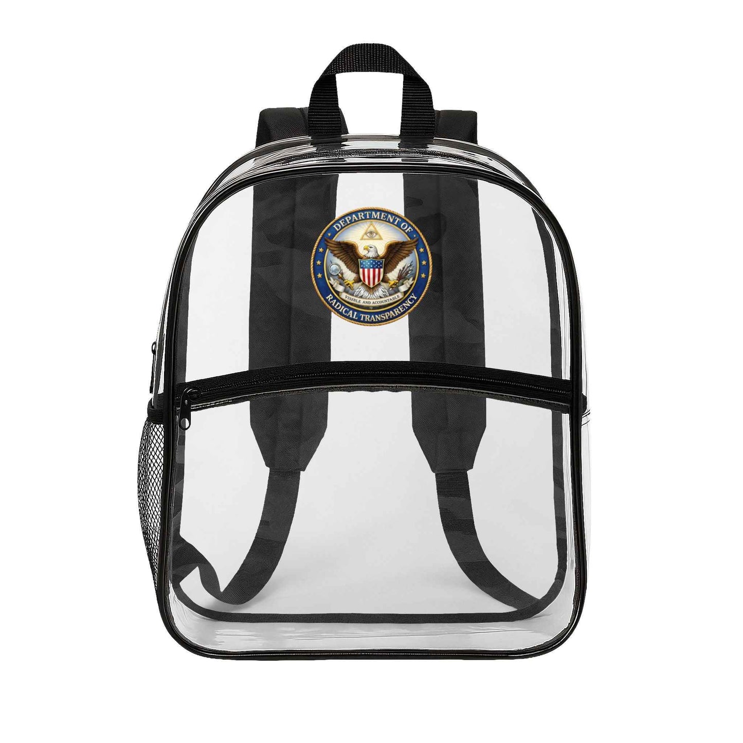 Sac à dos transparent avec sceau de transparence radicale