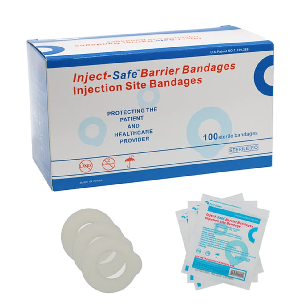 Bandages Barrière Inject-Safe en Mousse Adhésive Blanche