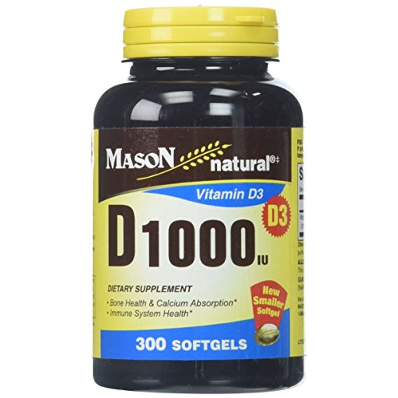Mason Natural® Vitamina D3 1000 IU – Soporte Premium para Huesos e Inmunidad