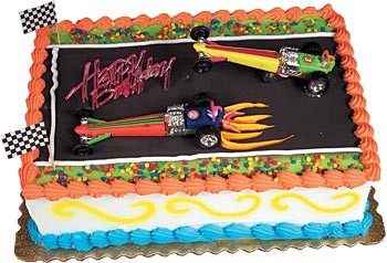 Dragster Rail Cars Toppers Cake Kit