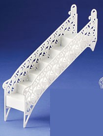 Elegant Wedding Heart Stairway - 6 Steps - 12" White