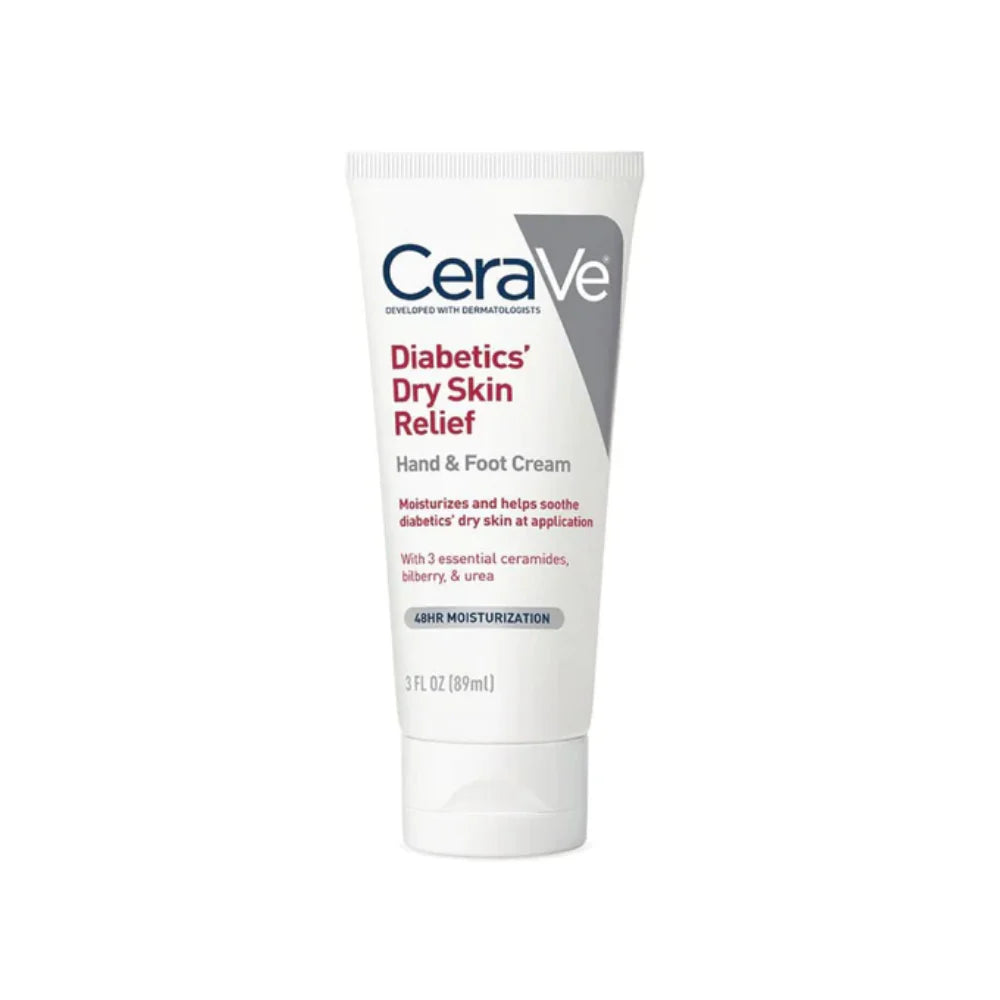 Crema para manos y pies CeraVe para piel seca de diabéticos, 3 oz