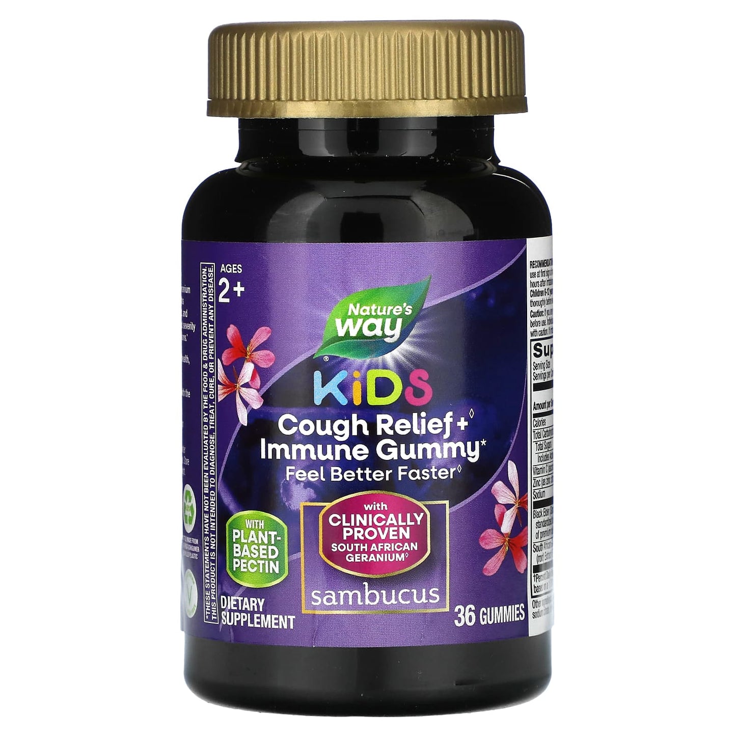 Gomitas para el alivio de la tos de Nature's Way para niños con Sambucus