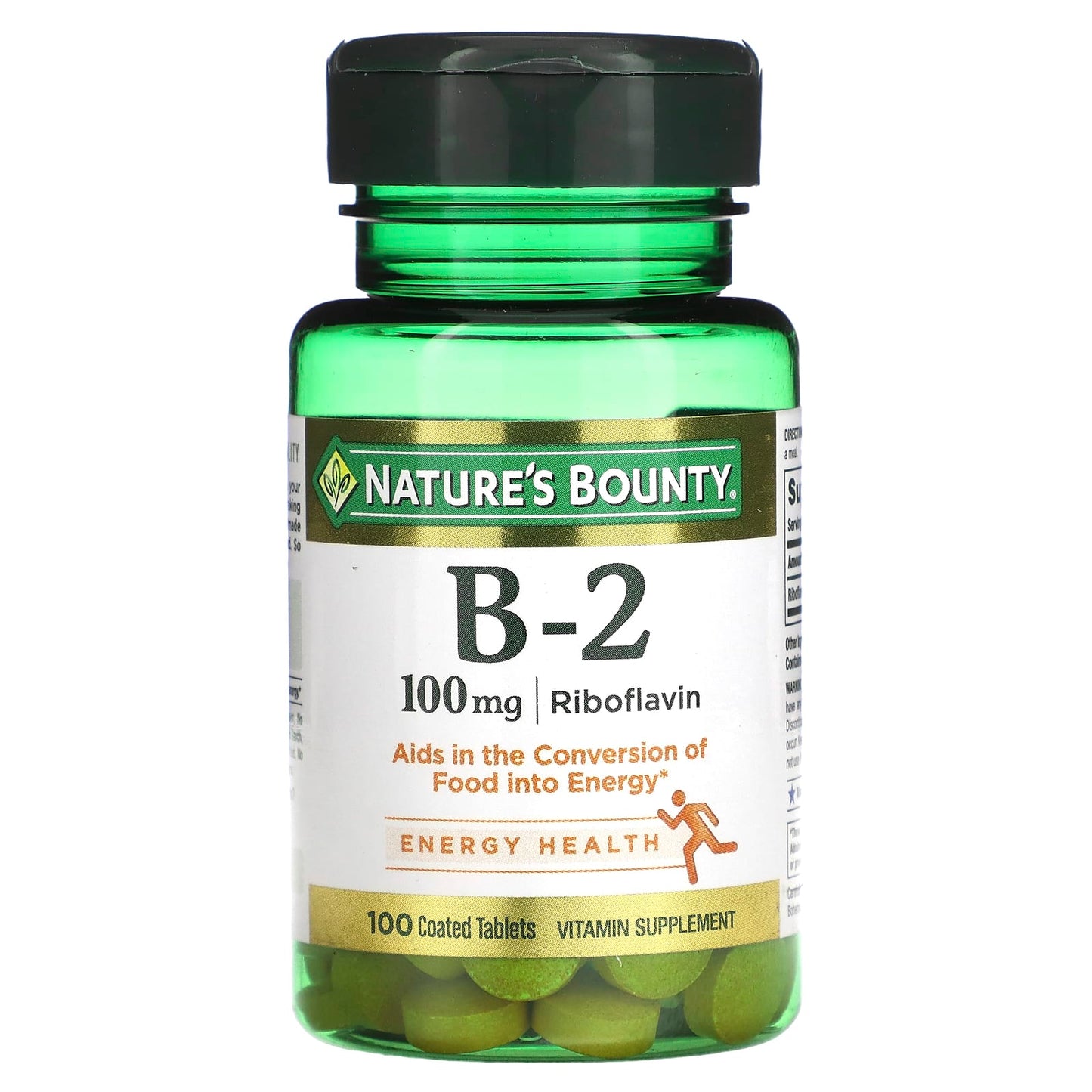 Vitamin B-2 de Nature's Bounty, 100 mg Tabletas Recubiertas