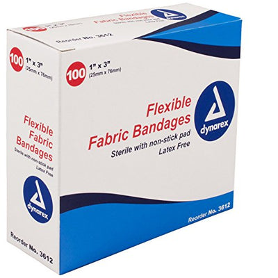 Dynarex Tan Adhesive Fabric Bandage, 1 X 3 Inch