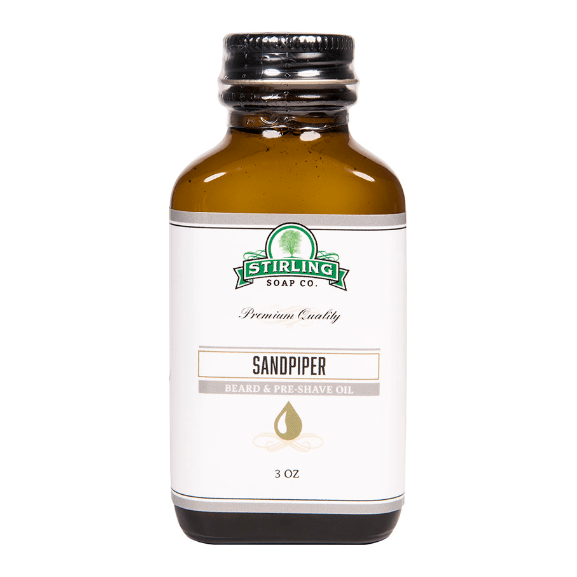Stirling Soap Co. Huile à Barbe et Avant-Rasage Sandpiper 3 Oz