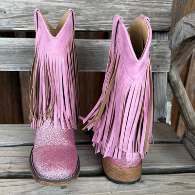 Sparkling Pink Fringe Boots for Kids | Roper