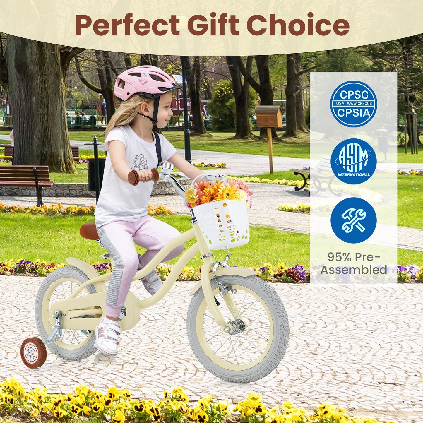 Bicicleta para Niños de 14 Pulgadas con Características Ajustables y Ruedas de Entrenamiento