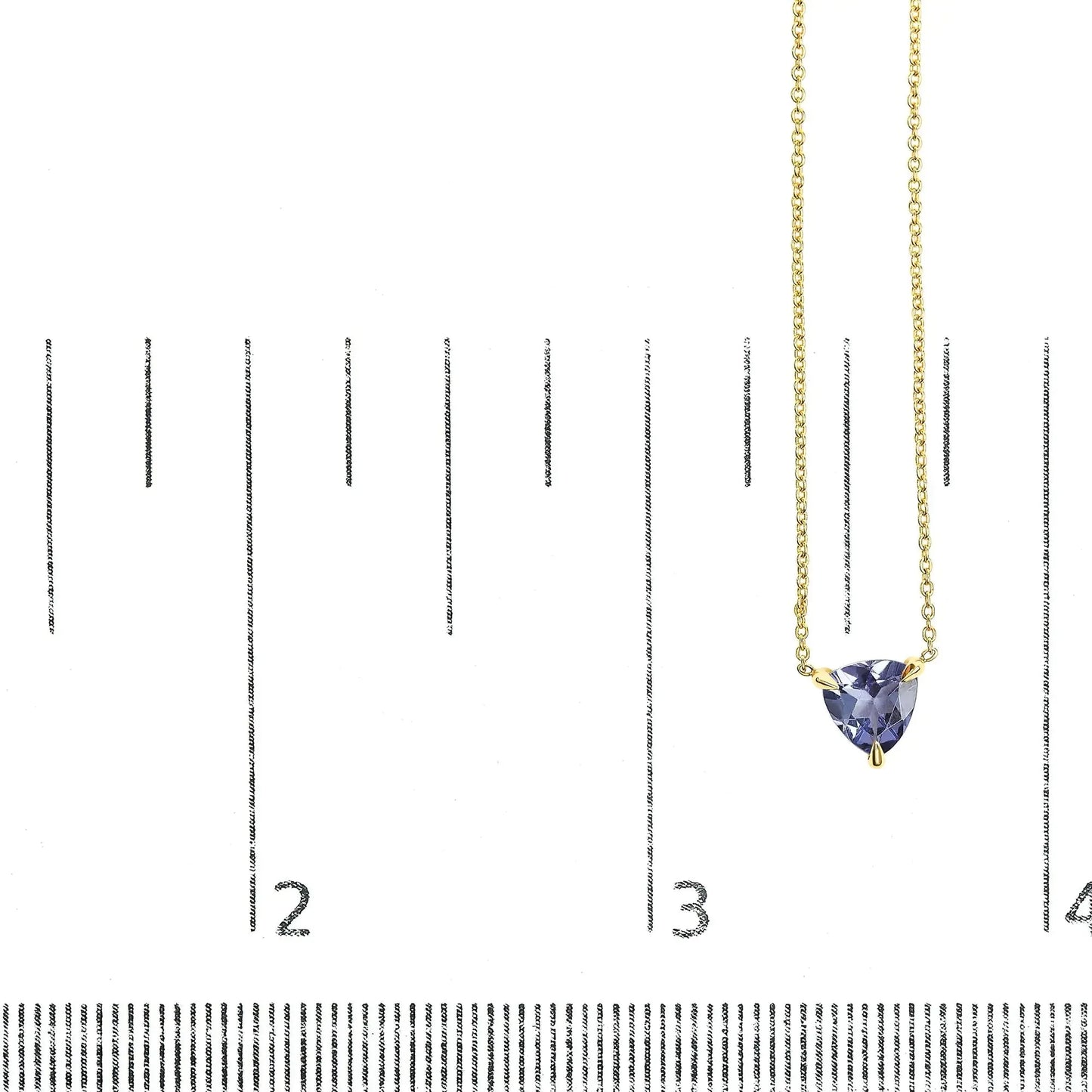 14k Yellow Gold Blue Tanzanite Trillion Pendant Necklace