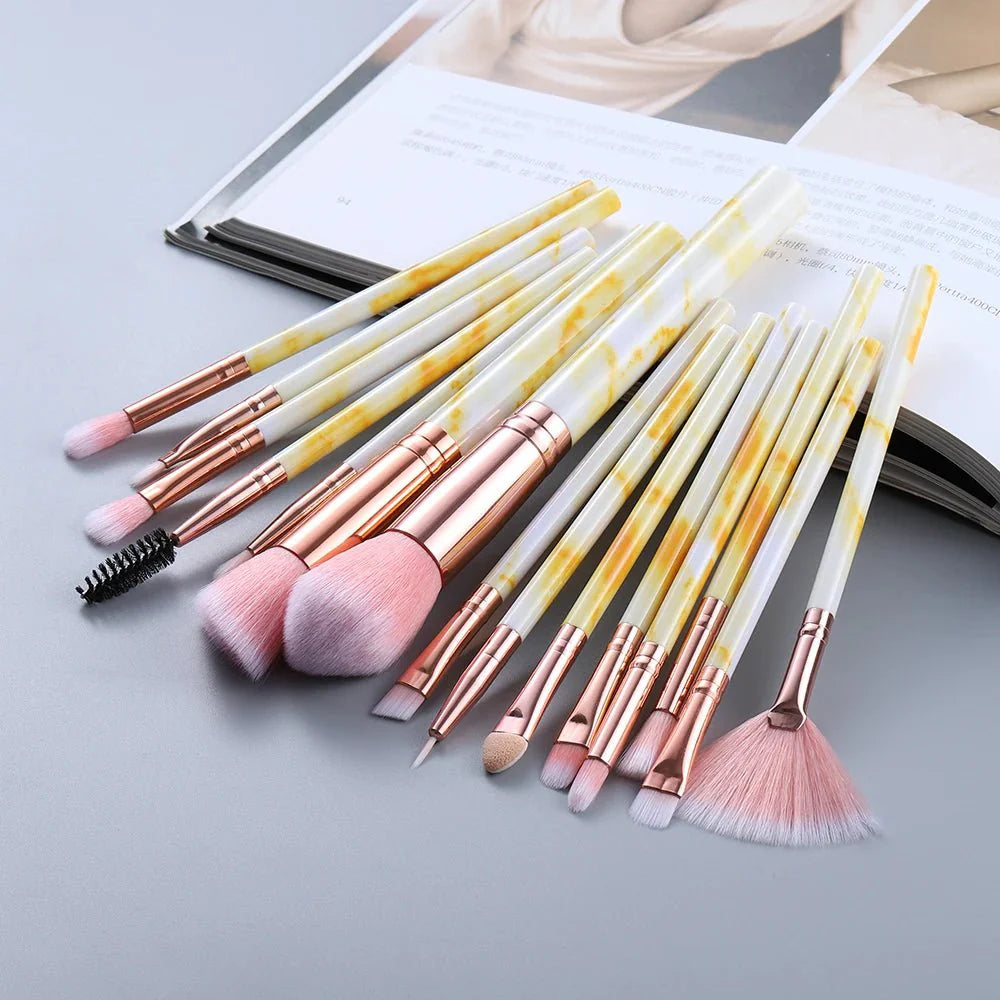 15 Piece Glamour Brush Set for Flawless Makeup Application