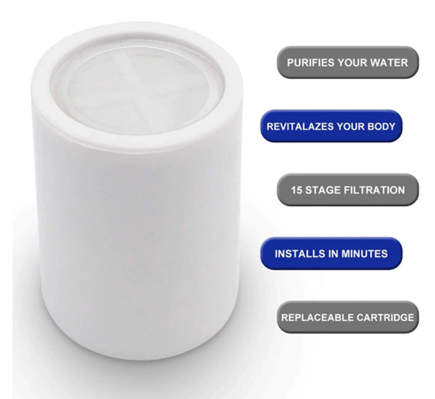 15-Stage Spa Shower Filter for Enhanced Water Quality