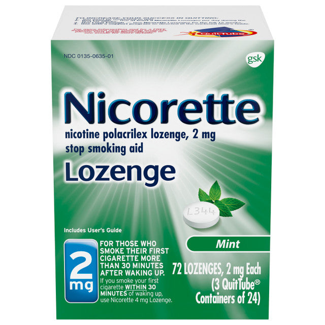 Lozenges de Nicorette Mini con Nicotina, 2 mg - 72 Unidades