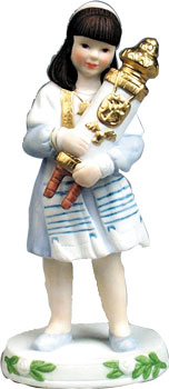 Elegant Bat Mitzvah Girl Porcelain Figurine – 6"