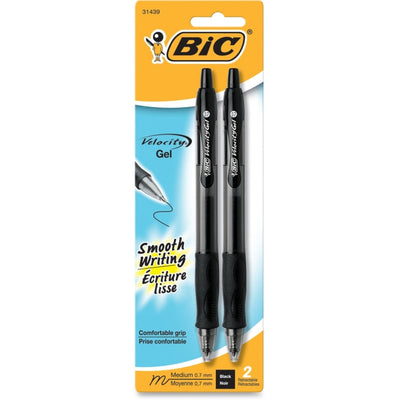BiC Gel-ocity Medium Point 0.7mm Retractable Gel Pen - Black (2 Pack)