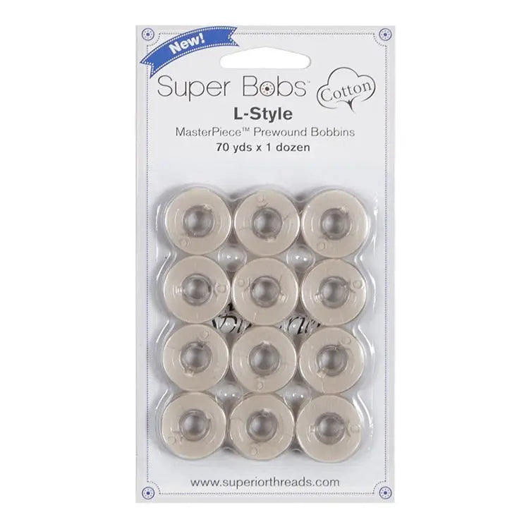 Bobines préenroulées Super Bobs Cotton #152 Bisque L-Style 12 Pack