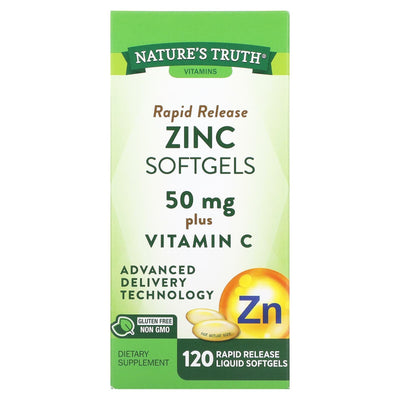 Nature's Truth® Zinc 50 mg Plus Vitamin C Liquid Softgels