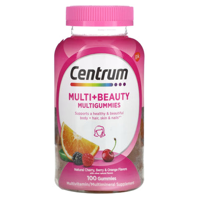 Centrum Multigummies, Dual Action, Multi + Beauty, 100 Count