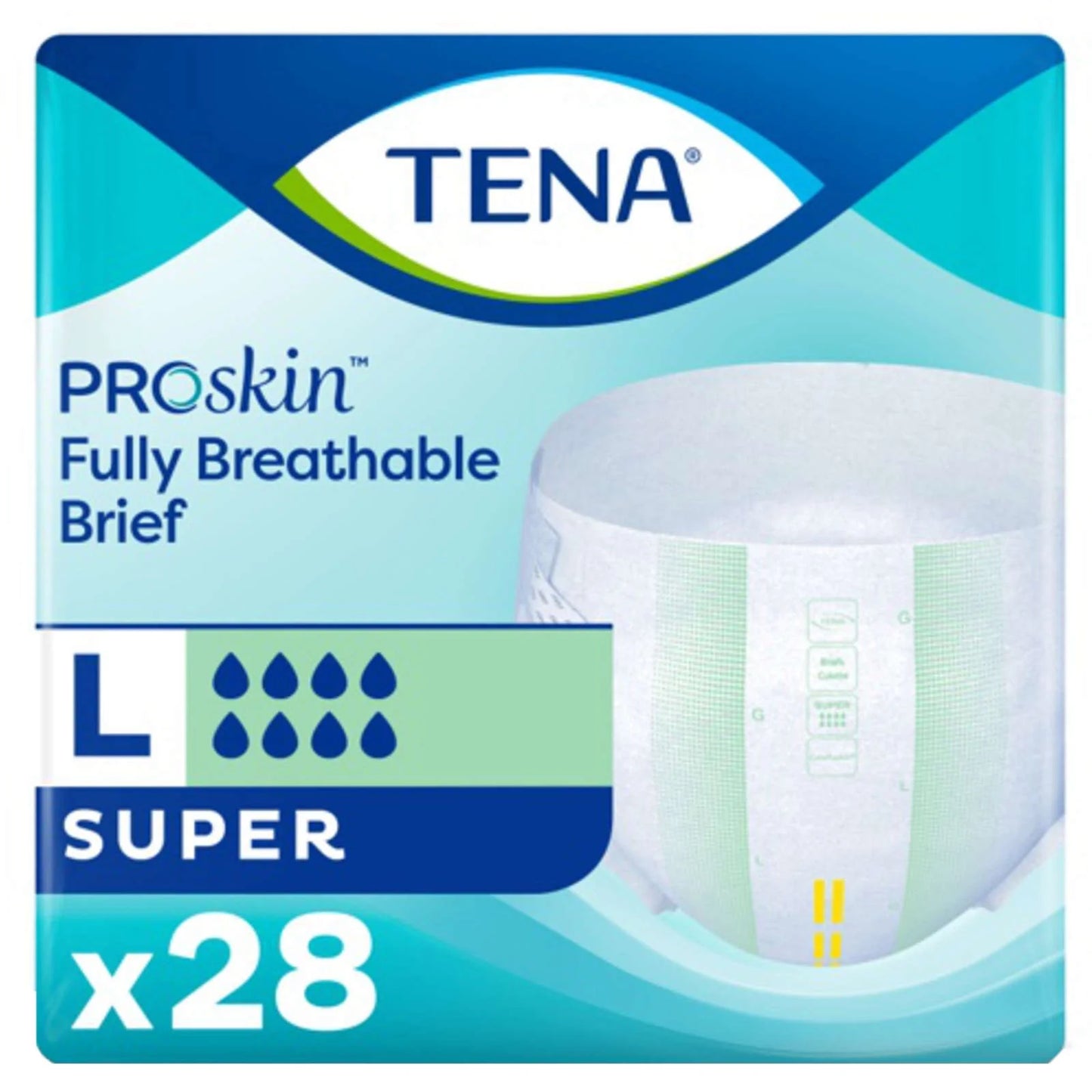 Tena Super Incontinence Brief, Absorption Maximale, Grande Taille