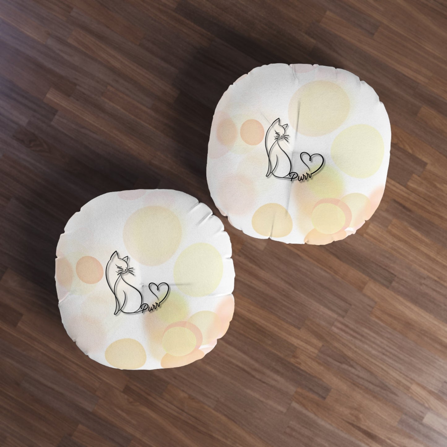 Purr Cat Floor Pillow – Minimalist Round Cushion for Cat Lovers