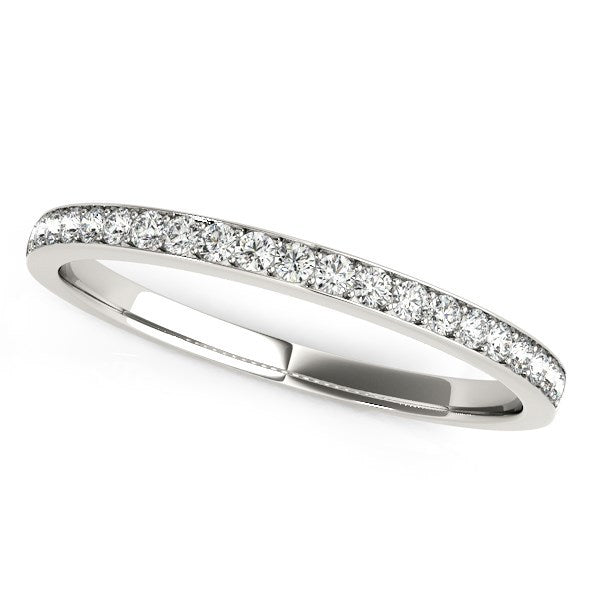 Bague de mariage en diamant rond en or blanc 14 carats avec sertissage à griffes