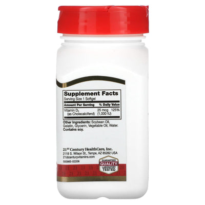 21st Century Vitamin D3 1000 IU - 250 Count