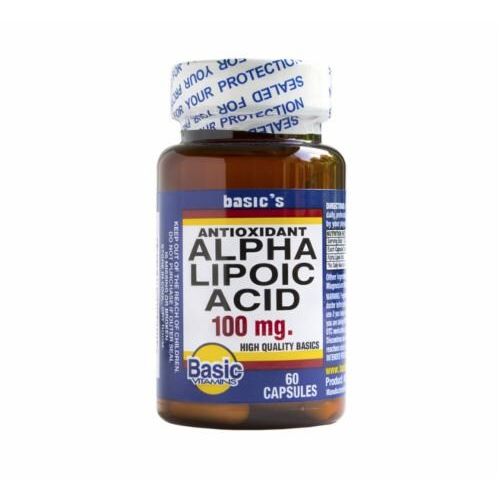 Ácido Alfa Lipoico 100 mg de Vitaminas Básicas - Cápsulas Antioxidantes Premium