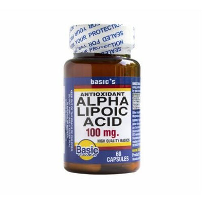 Basic Vitamins Alpha Lipoic Acid 100 mg - Premium Antioxidant Capsules