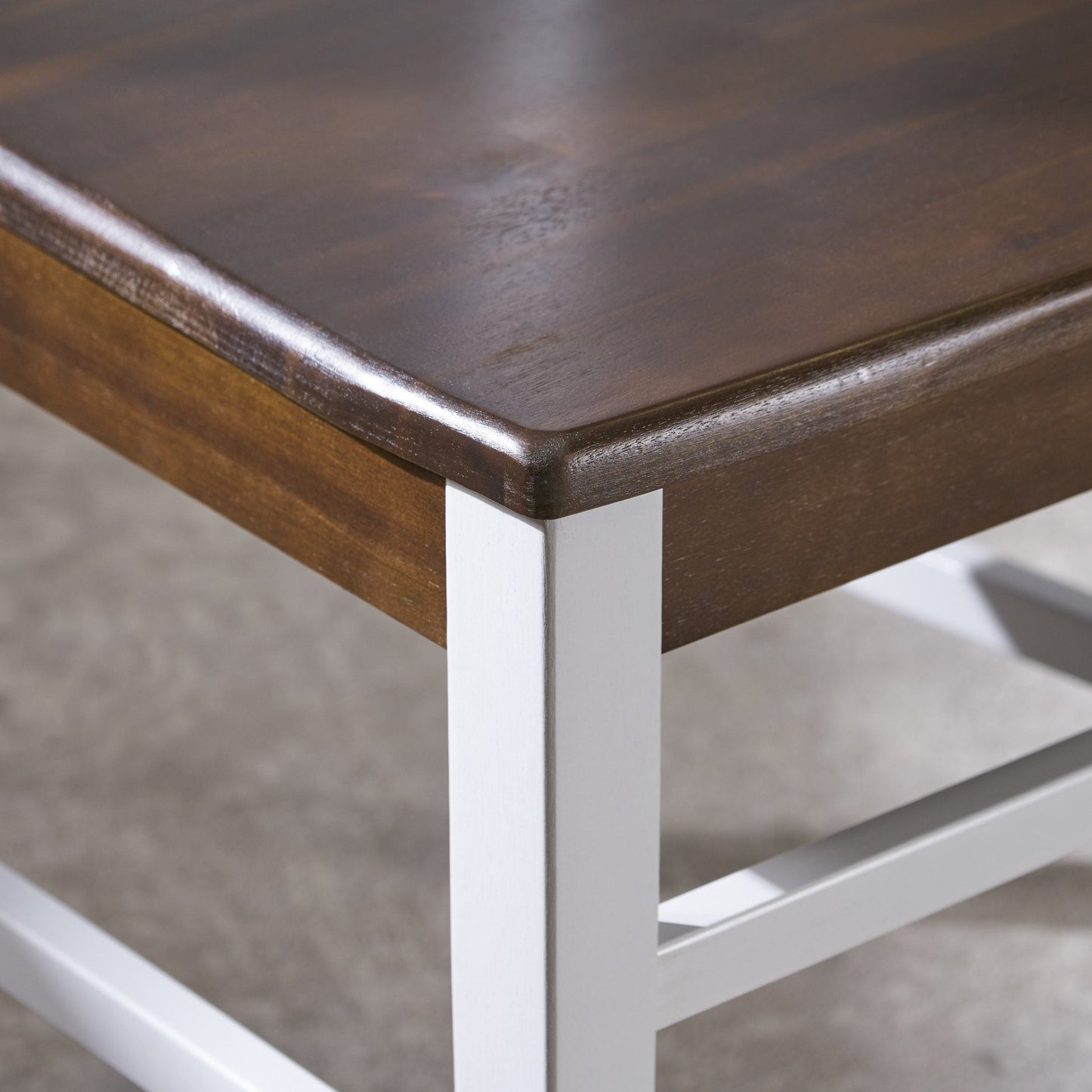 Roshan Farmhouse Acacia Wood Dining Chairs - White/Walnut (Set of 2)