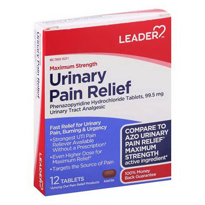 Leader Urinary Pain Relief Max Strength, 12 Tablets