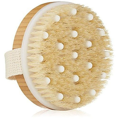 Natural Boar's Bristle Body Brush for Exfoliation and Massage