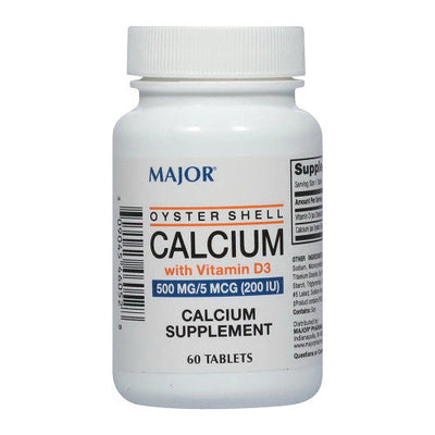 Calcium de coquille d'huître majeur 500 mg avec vitamine D