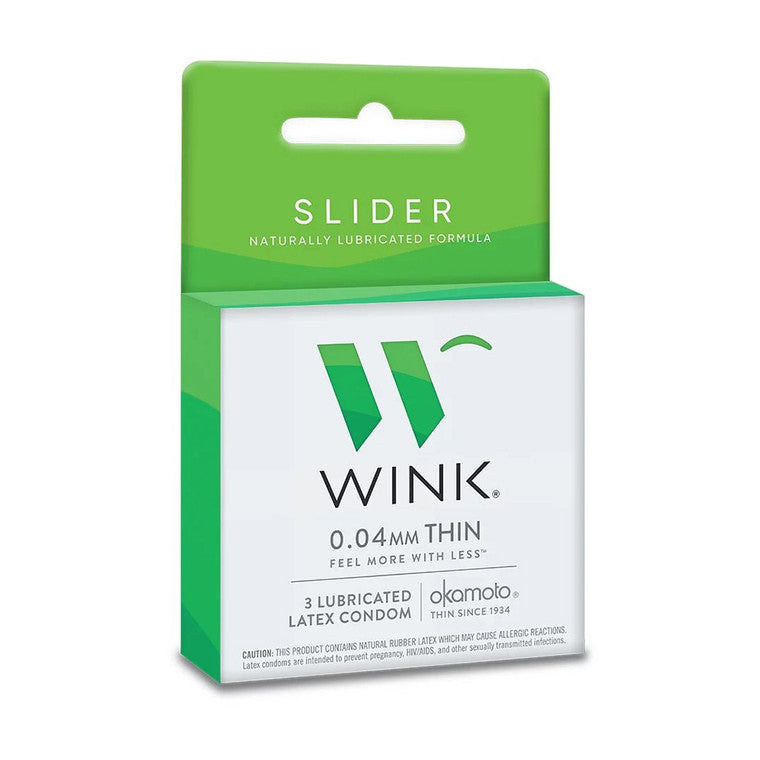 Préservatifs lubrifiés Okamoto Wink Slider 0,04 mm fins