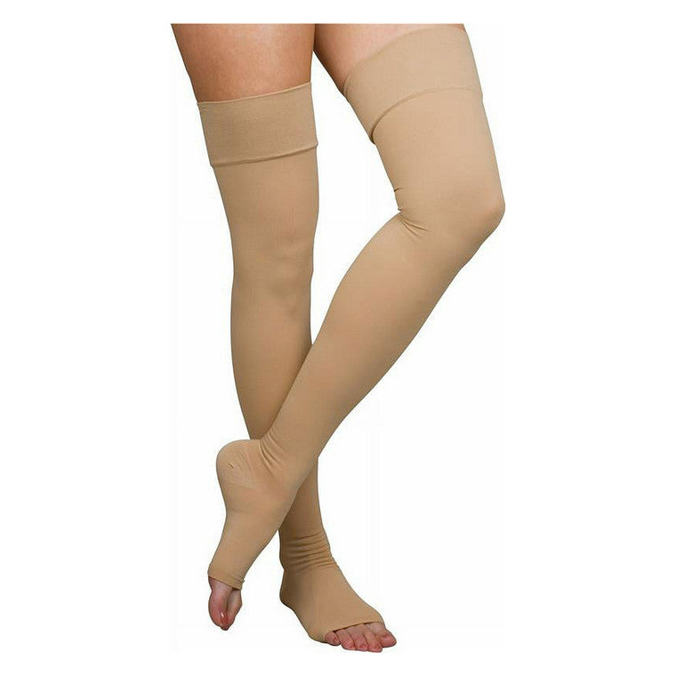 Medias de Compresión Cómodas hasta el Muslo - Unisex Beige, X Grande