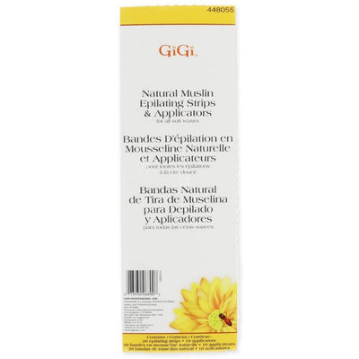 GiGi Natural Muslin Epilating Strips & Applicators Combo