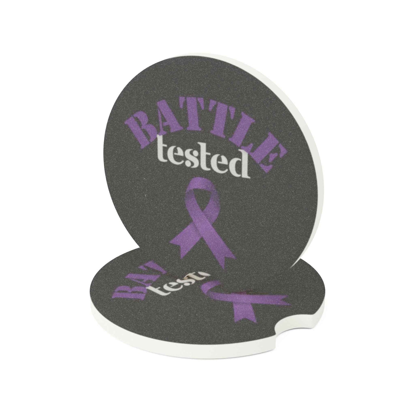 Posavasos de piedra de jabón para la concienciación sobre la epilepsia - Cinta morada