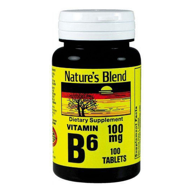 Nature's Blend® Vitamine B6 – 100 mg Comprimés de Soutien Énergétique