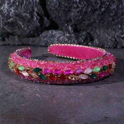 Colored diamond sponge Baroque vintage headband - Korvel
