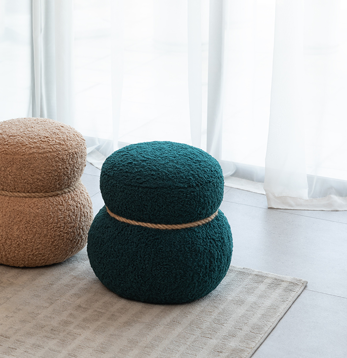 Tabouret Bonhomme de Neige Vert Foncé WKJ1Y avec Coussin Doux