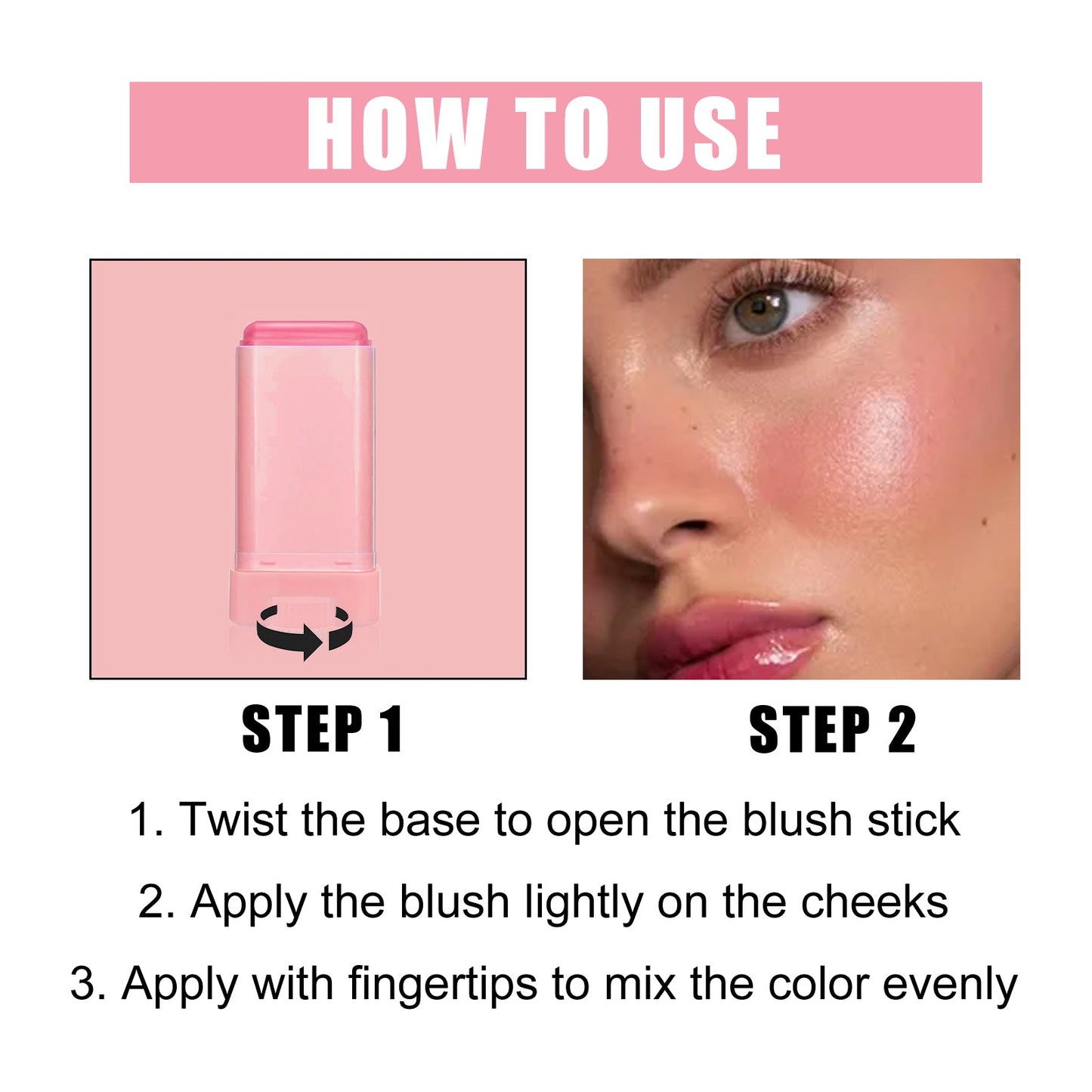 Bâton Blush Multifonctionnel - Maquillage Nude Naturel