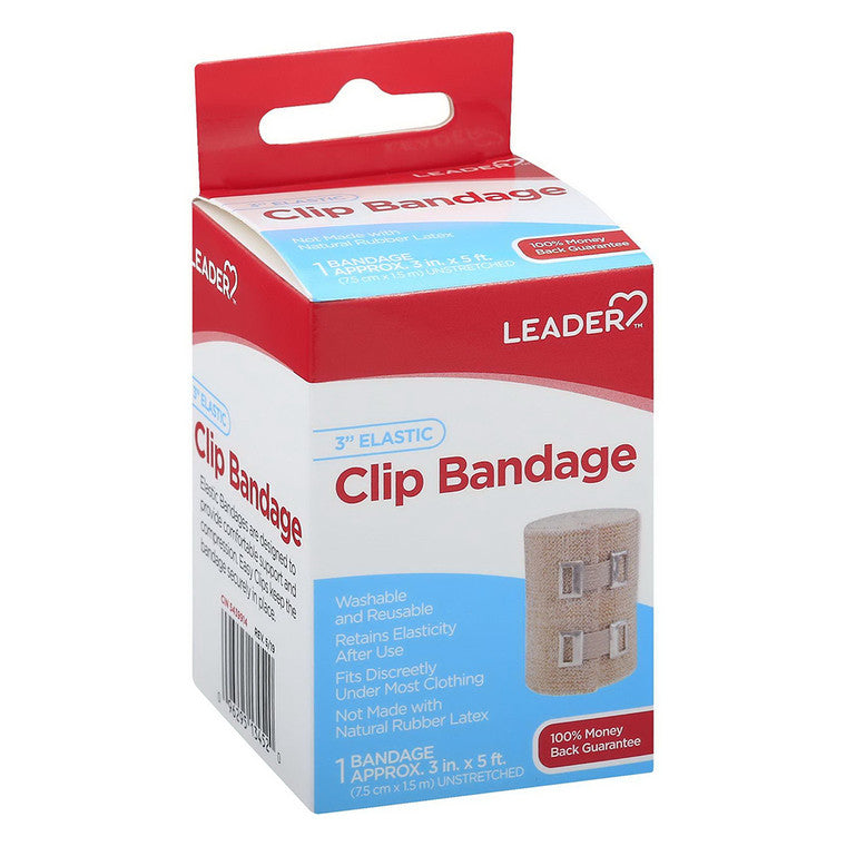 Bandage élastique à clip Leader™ – Largeur de 3 pouces
