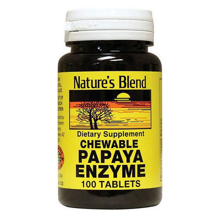 Chicles de Enzimas Digestivas de Papaya de Nature's Blend, 100 Contenidos