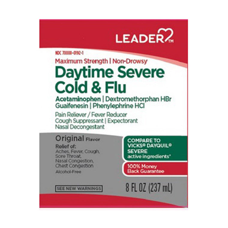 Leader Health Care Severe Cold & Flu Máxima Fuerza, 8 Oz