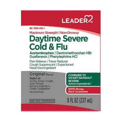 Leader Health Care Severe Cold & Flu Maximum Strength, 8 Oz