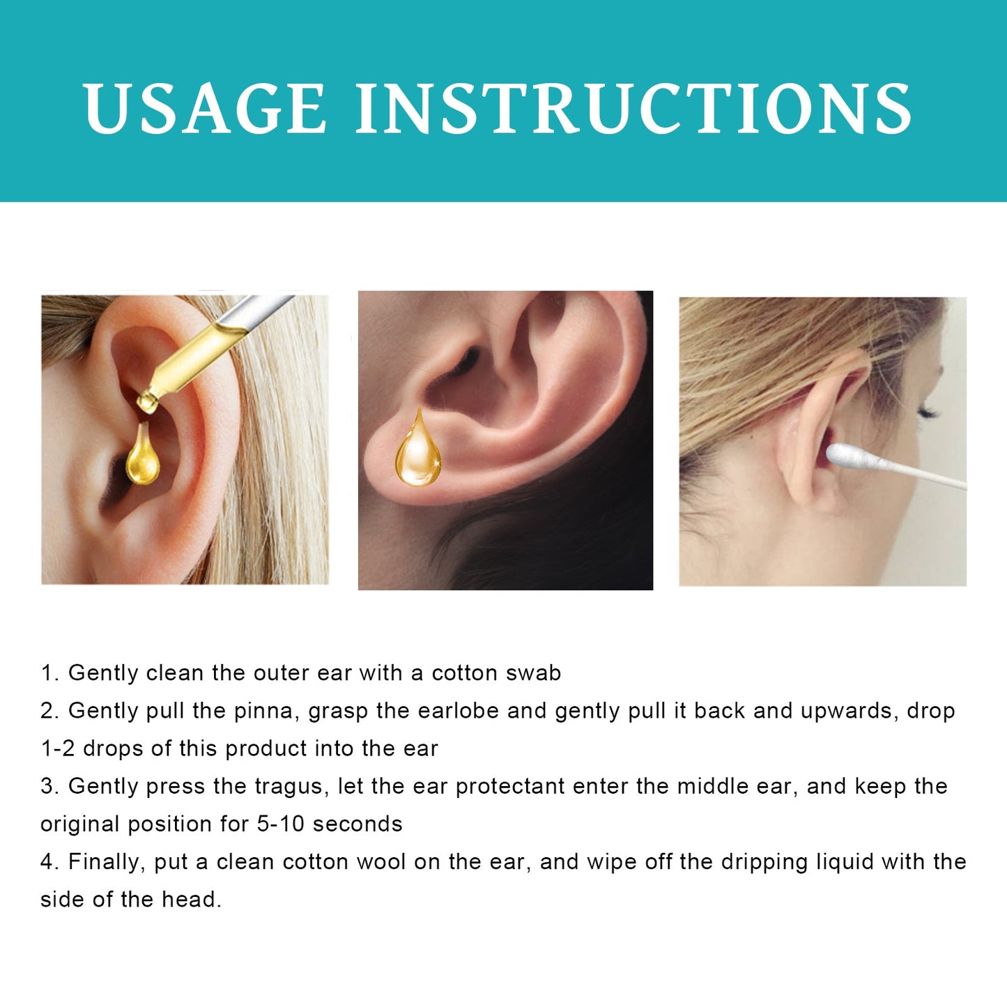 Organic Ear Protection For Ear Discomfort Clean Earwax Body Comfort Ear Massage Daily Care Drops - Korvel