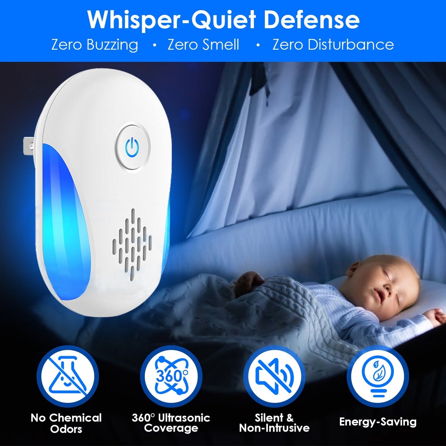 Pack de 6 répulsifs ultrasoniques pour le contrôle des nuisibles à l'intérieur