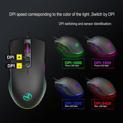 Glowing Wired Gaming Mouse - Precision and Comfort
